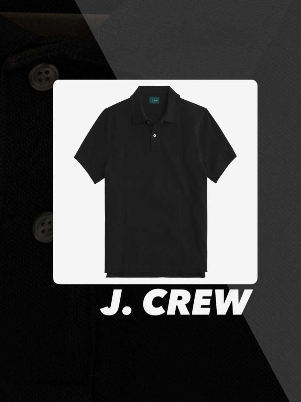 EUC J. Crew Black Classic Pique Polo Shirt